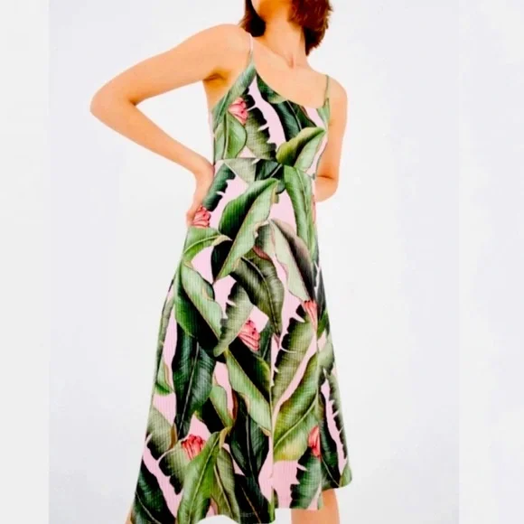 FARM Rio | Dresses | Farm Rio Banana Leaves Midi Dress | Poshmark